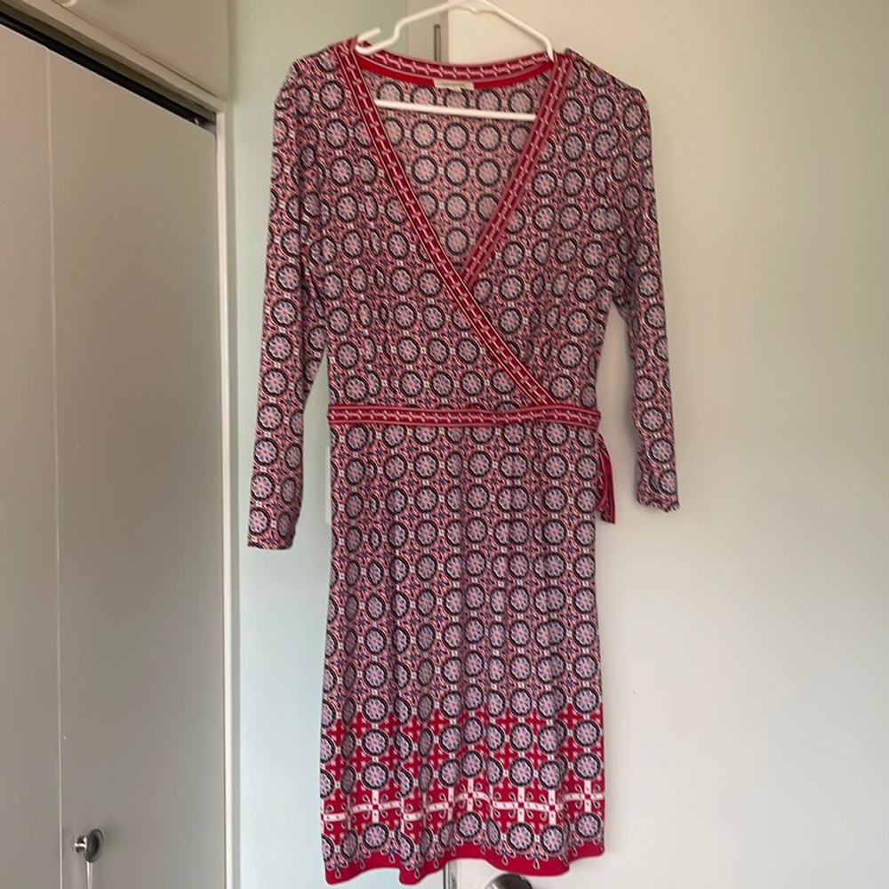Max Studio Circle Print Jersey Wrap Dress